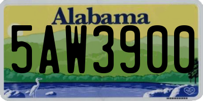 AL license plate 5AW3900