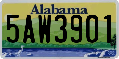 AL license plate 5AW3901
