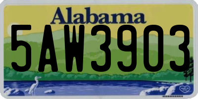 AL license plate 5AW3903