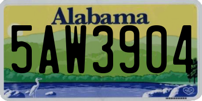 AL license plate 5AW3904