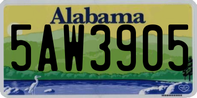 AL license plate 5AW3905