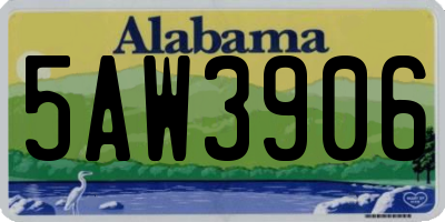 AL license plate 5AW3906