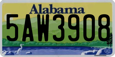 AL license plate 5AW3908