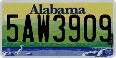 AL license plate 5AW3909