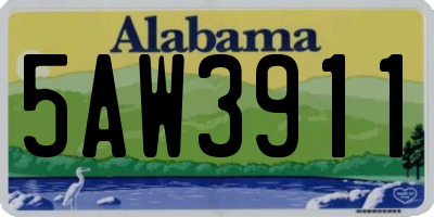 AL license plate 5AW3911