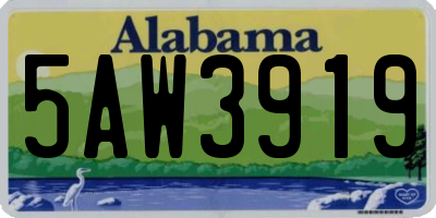 AL license plate 5AW3919