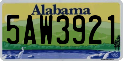 AL license plate 5AW3921