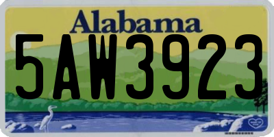 AL license plate 5AW3923
