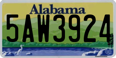 AL license plate 5AW3924