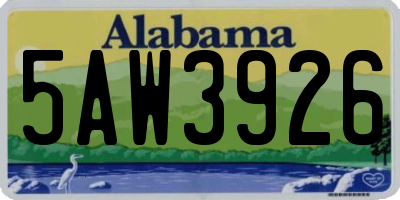 AL license plate 5AW3926