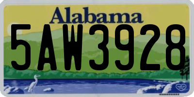 AL license plate 5AW3928