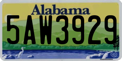 AL license plate 5AW3929