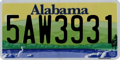 AL license plate 5AW3931