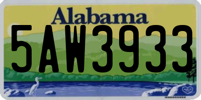AL license plate 5AW3933