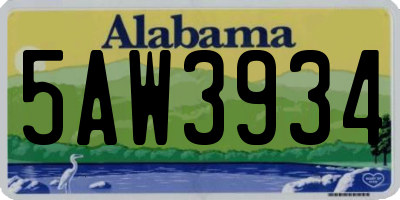 AL license plate 5AW3934
