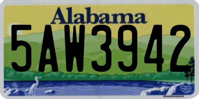 AL license plate 5AW3942