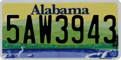 AL license plate 5AW3943