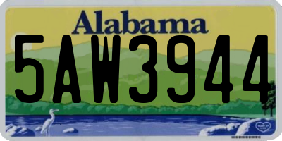 AL license plate 5AW3944
