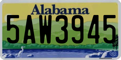 AL license plate 5AW3945