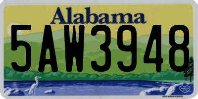AL license plate 5AW3948