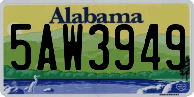AL license plate 5AW3949