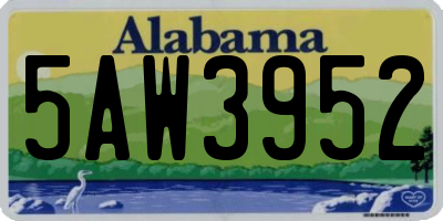 AL license plate 5AW3952