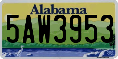 AL license plate 5AW3953