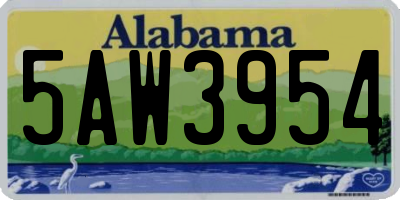 AL license plate 5AW3954