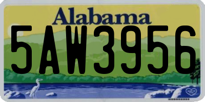 AL license plate 5AW3956