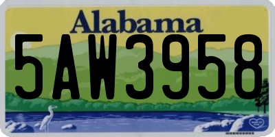 AL license plate 5AW3958