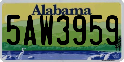 AL license plate 5AW3959