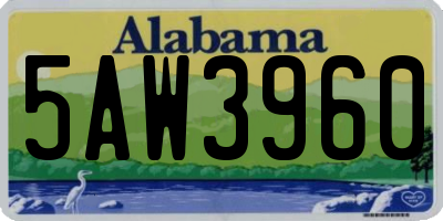 AL license plate 5AW3960
