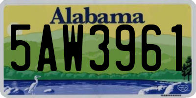 AL license plate 5AW3961
