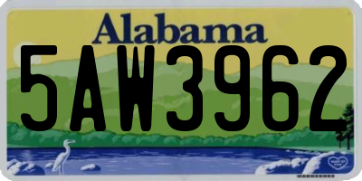 AL license plate 5AW3962