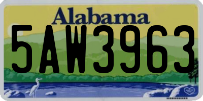 AL license plate 5AW3963