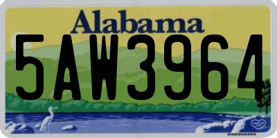 AL license plate 5AW3964