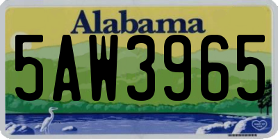 AL license plate 5AW3965