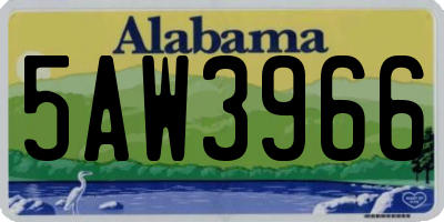 AL license plate 5AW3966