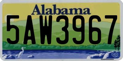 AL license plate 5AW3967