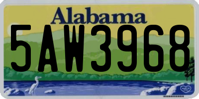 AL license plate 5AW3968