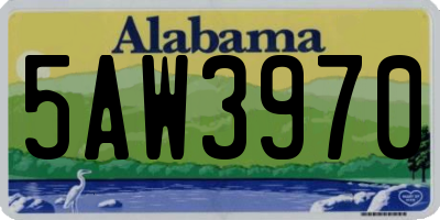 AL license plate 5AW3970