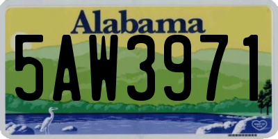 AL license plate 5AW3971