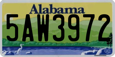 AL license plate 5AW3972