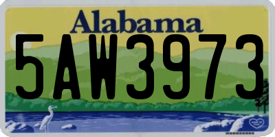 AL license plate 5AW3973