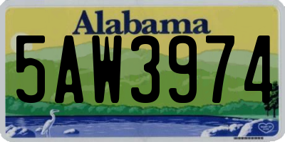 AL license plate 5AW3974