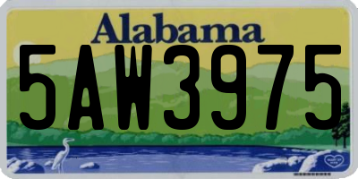 AL license plate 5AW3975