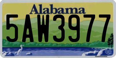AL license plate 5AW3977