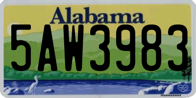 AL license plate 5AW3983