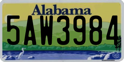 AL license plate 5AW3984
