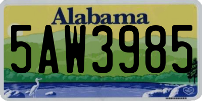 AL license plate 5AW3985